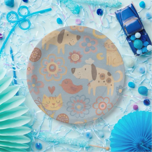 Hunde Designer-Papierplatten - Partyartikel Pappteller (Party)