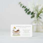 Hunde, die Dackel in der Badewanne halten Visitenkarte (Stehend Vorderseite)