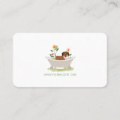 Hunde, die Dackel in der Badewanne halten Visitenkarte (Rückseite)