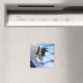 Hunde, die das Wasser am Pool berühren Magnet (In Situ (Geschirrspüler))