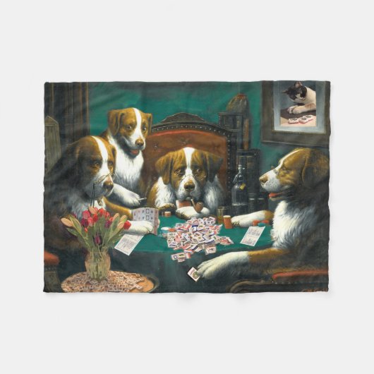 Hunde, die Decke Milliamperestunde Jongg spielen (Vorderseite (Horizontal))