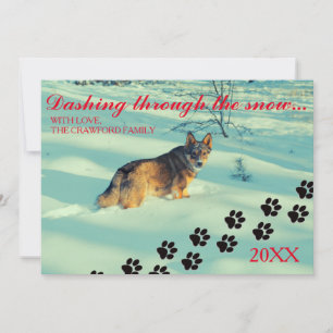 Hunde, die durch den Schnee stürzen - Weihnachtska Feiertagskarte