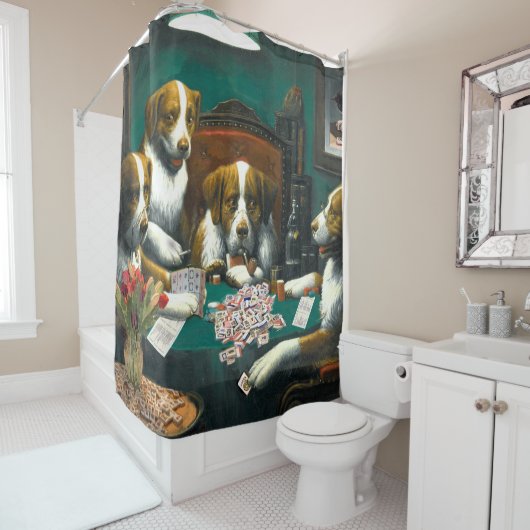 Hunde, die Duschvorhang Milliamperestunde Jongg (Beispiel)