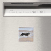 Hunde, die einen Ball am Strand jagen Magnet (In Situ (Geschirrspüler))