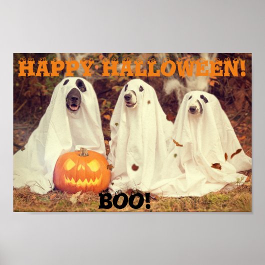 HUNDE, DIE GHOSTKOSTEN TRAGEN, HALLOWEEN POSTER (Vorne)