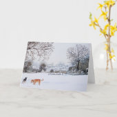 Hunde, die im schneebedeckte karte (Gelbe Blume)