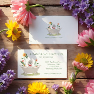 Hunde, die maltesischen Wildhund in der Badewanne  Visitenkarte