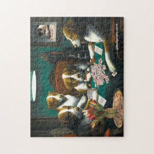 Hunde, die Milliamperestunde Jongg spielen Puzzle