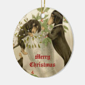 Hunde, die mit Weihnachtsgeschmack und Heilige Bee Keramik Ornament (Links)