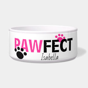 Hunde, die Pawfect in rosa Hundeschale Napf