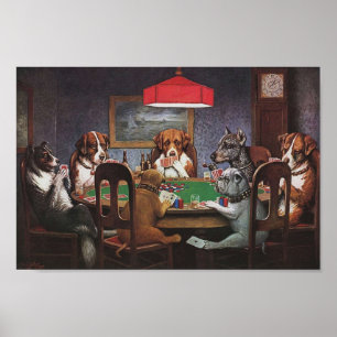 Hunde, die Poker als Freund spielen, brauchen eine Poster