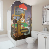 Hunde, die Poker als Freund spielen Duschvorhang (Beispiel)