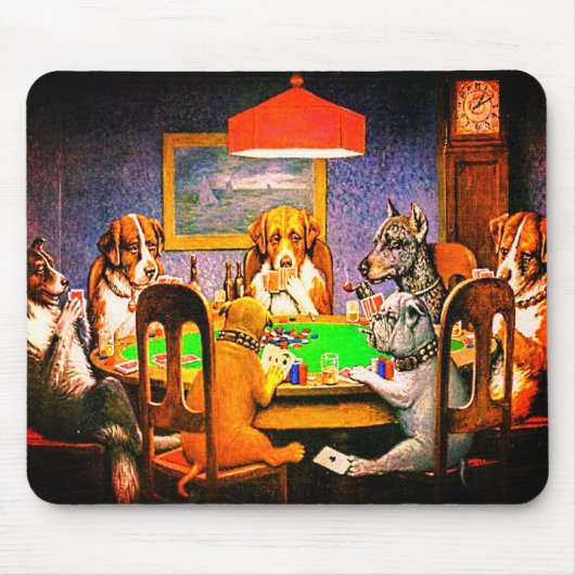 Hunde, die Poker als Freund spielen Mousepad (Vorne)