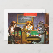 Hunde, die Poker als Freund spielen Postkarte (Vorne/Hinten)