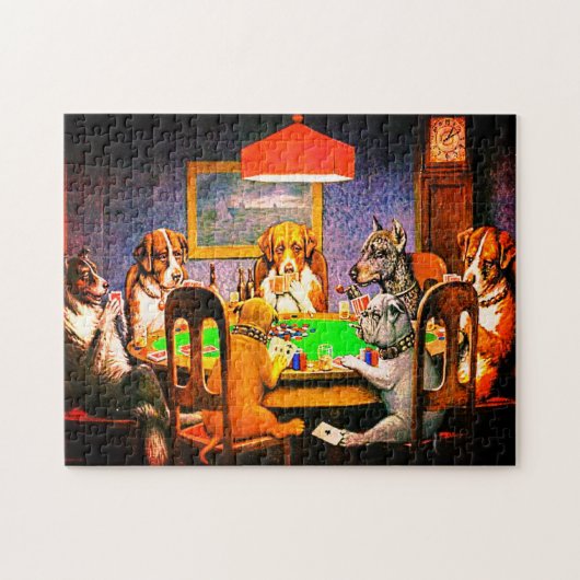 Hunde, die Poker als Freund spielen Puzzle (Horizontal)