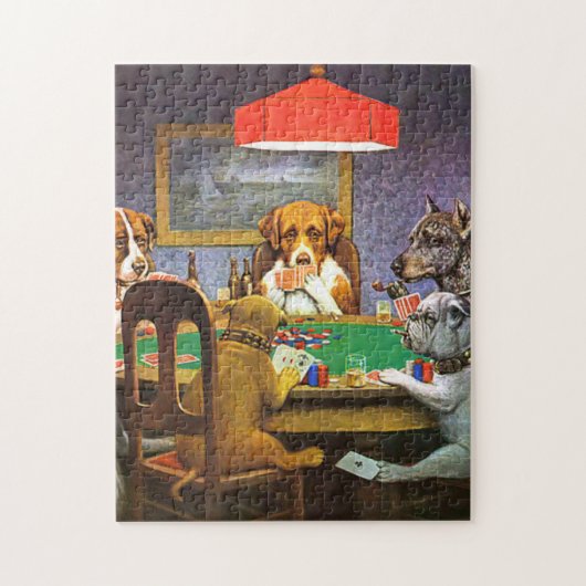 Hunde, die Poker als Freund spielen Puzzle (Vertikal)