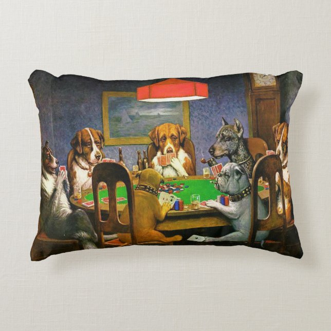 Hunde, die Poker, Kissen, Kunst durch Coolidge Dekokissen (Vorderseite)