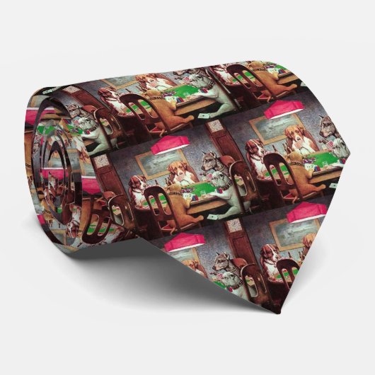 Hunde, die Poker-Krawatte spielen Krawatte (Gerollt)