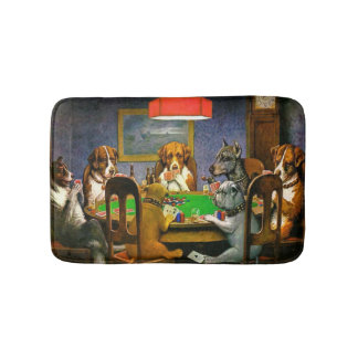 Hunde, die Poker spielen Badematte