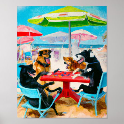 Hunde, die Poker spielen in Fort Lauderda Poster (Vorne)
