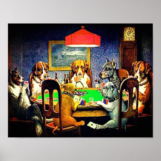 Hunde, die Poker spielen Poster Zazzle.de