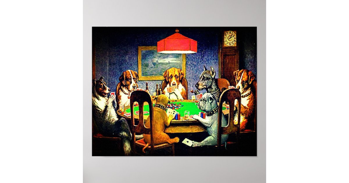 Hunde, die Poker spielen Poster Zazzle.de