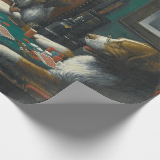 Hunde, die Poker spielen (Tierkartenspiel) Geschenkpapier (Ecke)