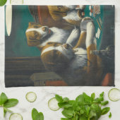 Hunde, die Poker spielen (Tierkartenspiel) Geschirrtuch (Gefaltet)