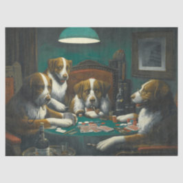 Hunde, die Poker spielen (Tierkartenspiel) Seidenpapier