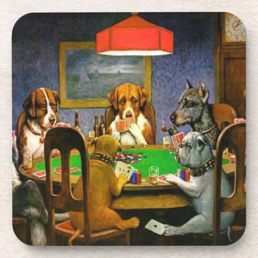 Hunde, die Poker spielen Untersetzer (Vorderseite)