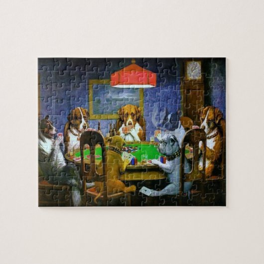Hunde, die Poker spielen von C M Coolidge Puzzle (Horizontal)