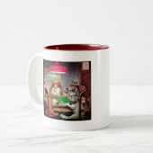Hunde, die Poker Tasse spielen (Vorderseite Links)