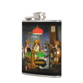 Hunde, die Poker-Vinyl eingewickelte Flasche Flachmann (Links)