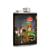 Hunde, die Poker-Vinyl eingewickelte Flasche Flachmann (Rechts)