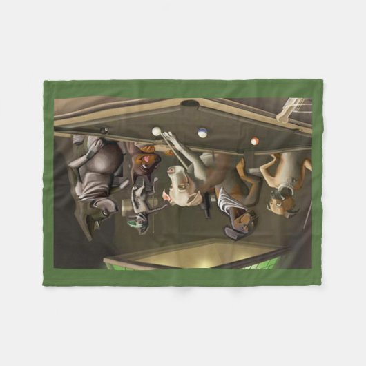 Hunde, die Pool - Dogz spielen Fleecedecke (Vorderseite (Horizontal))