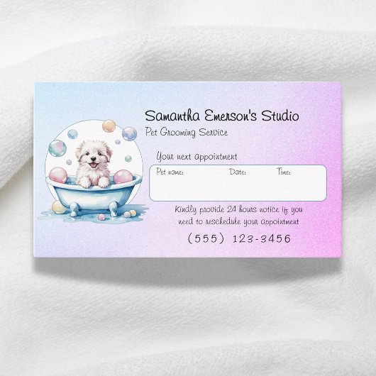 Hunde, die rosa bis blau beruflich werden terminkarte
