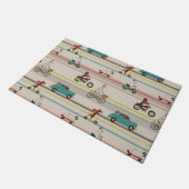 Hunde, die sich im Fahrzeugmuster bewegen Fußmatte (Schrägansicht)