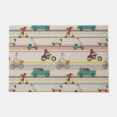 Hunde, die sich im Fahrzeugmuster bewegen Fußmatte (Vorderseite)