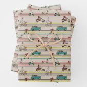 Hunde, die sich im Fahrzeugmuster bewegen Geschenkpapier Set (Beispiel)