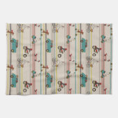 Hunde, die sich im Fahrzeugmuster bewegen Geschirrtuch (Horizontal)