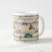 Hunde, die sich im Fahrzeugmuster bewegen Jumbo-Tasse (Vorderseite Rechts)