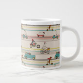 Hunde, die sich im Fahrzeugmuster bewegen Jumbo-Tasse (Rechts)