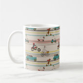 Hunde, die sich im Fahrzeugmuster bewegen Kaffeetasse (Links)