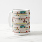 Hunde, die sich im Fahrzeugmuster bewegen Kaffeetasse (Vorderseite Links)