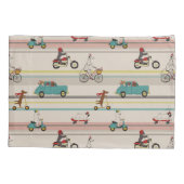 Hunde, die sich im Fahrzeugmuster bewegen Kissenbezug (Rückseite-Links)