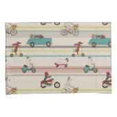 Hunde, die sich im Fahrzeugmuster bewegen Kissenbezug (Vorderseite-Rechts)