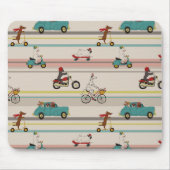 Hunde, die sich im Fahrzeugmuster bewegen Mousepad (Vorne)