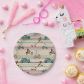 Hunde, die sich im Fahrzeugmuster bewegen Pappteller (Party)