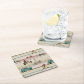 Hunde, die sich im Fahrzeugmuster bewegen Rechteckiger Pappuntersetzer (Vor Ort)