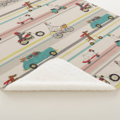 Hunde, die sich im Fahrzeugmuster bewegen Sherpadecke (3/4)